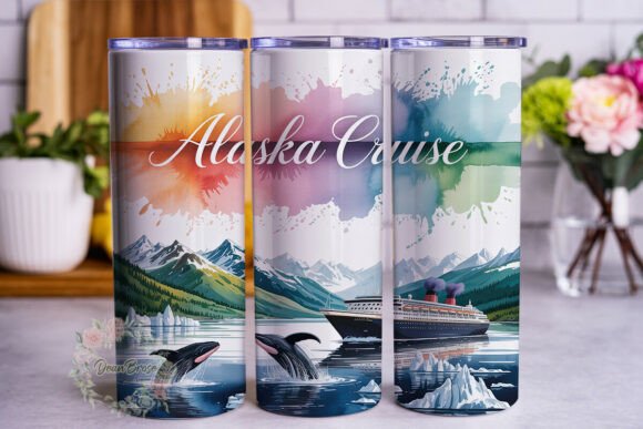 Alaska Cruise Whales 20oz Tumbler Wrap