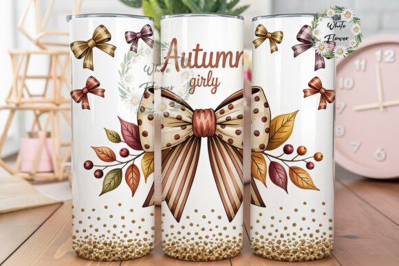 Autumn Girly Bows 20oz Tumbler Wrap