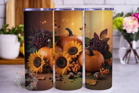 Autumn Sunflowers Pumpkin 20oz Tumbler