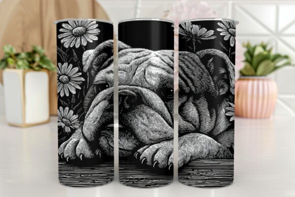 Bulldog Tumbler Sublimation Design 20 Oz