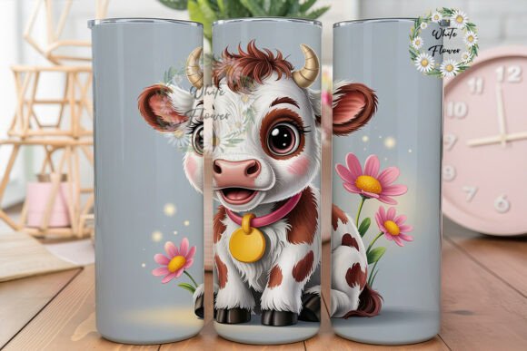 Cute Calf Flowers 20oz Tumbler Wrap