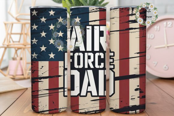 Distressed Flag Air Force Dad Tumbler