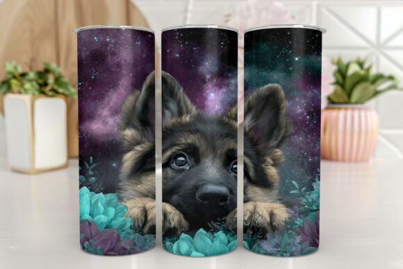 Dog Tumbler Wrap PNG Sublimation Design
