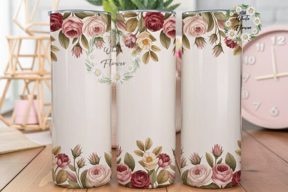 Elegant Floral Watercolor 20oz Tumbler