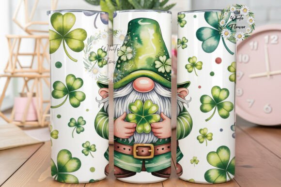 Gnome Lucky Clovers 20oz Tumbler Wrap