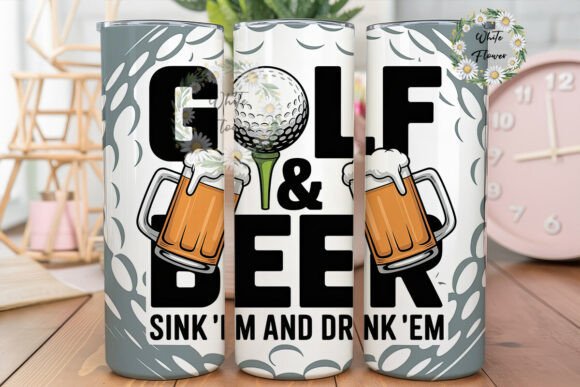 Golf Beer Text 20oz Tumbler Wrap