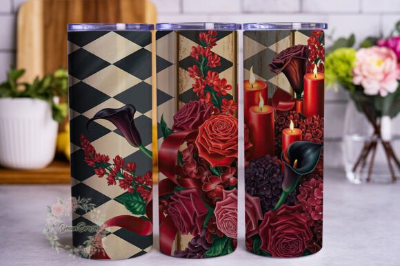 Gothic Romance Floral 20oz Tumbler Wrap