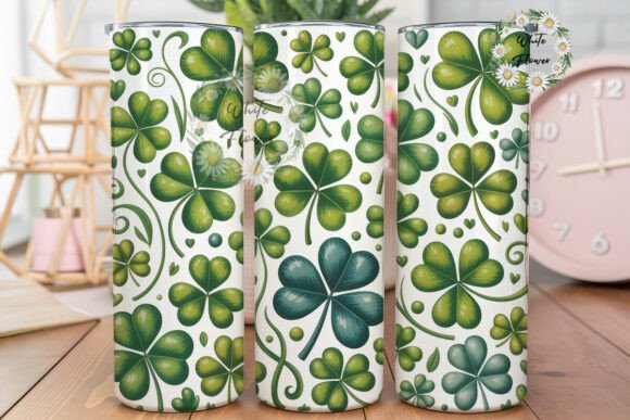 Green Clover Pattern 20oz Tumbler Wrap