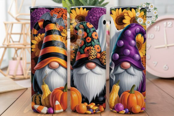 Halloween Gnome Fall Sunflowers Tumbler