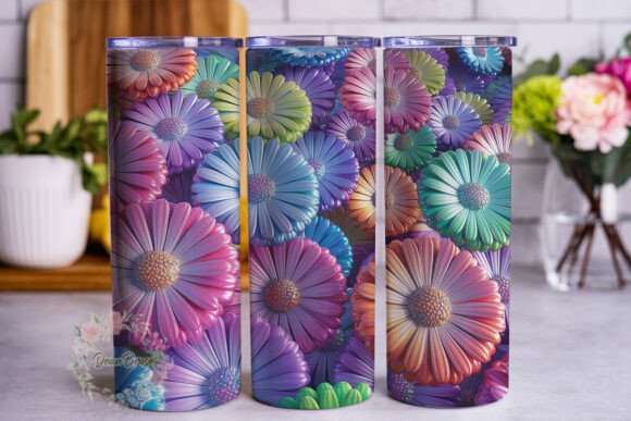 Iridescent Daisy Floral 20oz Tumbler
