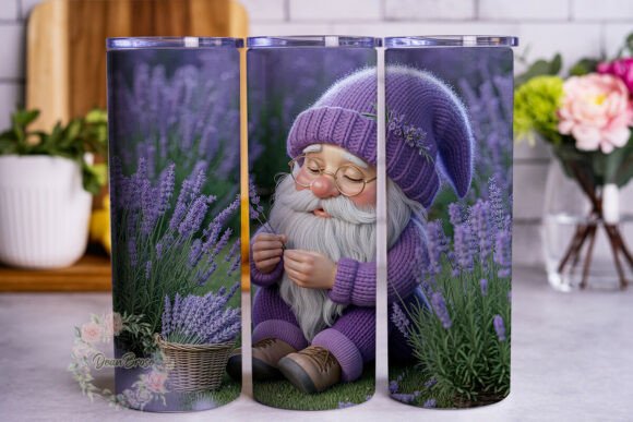 Lavender Gnome Garden 20oz Tumbler Wrap