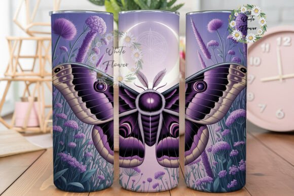 Magical Purple Moth Garden 20oz Tumbler