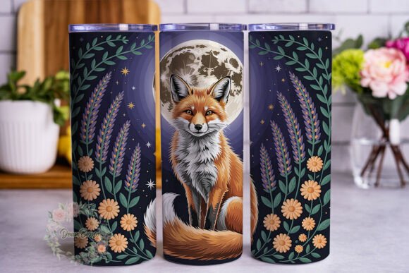 Mystical Fox Moonlight 20oz Tumbler Wrap