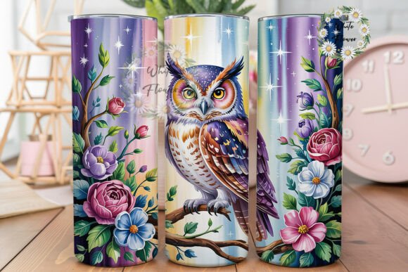 Mystical Owl Floral 20oz Tumbler Wrap