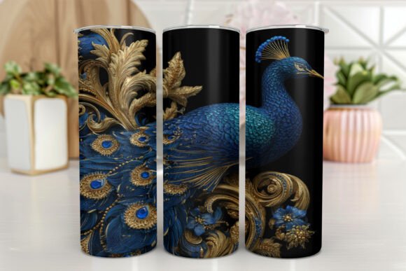 Peacock Tumbler Wrap, 20oz Skinny