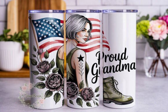 Proud Grandma Military 20oz Tumbler Wrap