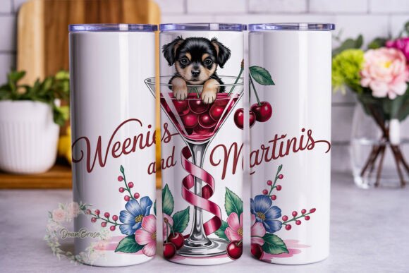 Puppy Martini Floral 20oz Tumbler Wrap