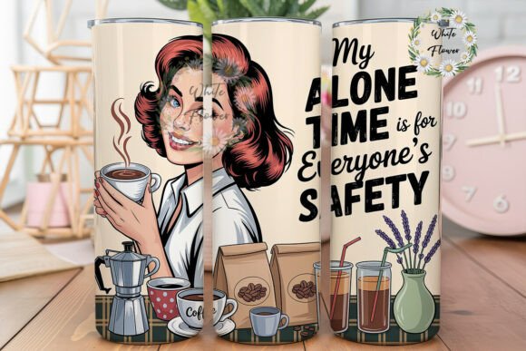 Retro Coffee Woman 20oz Tumbler Wrap