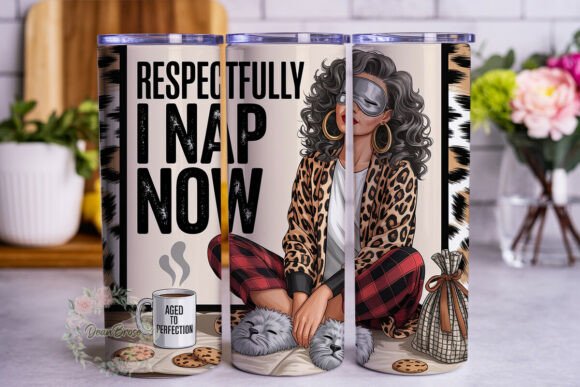 Sassy Nap Time Leopard 20oz Tumbler Wrap