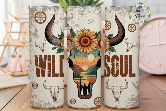 Wild Soul Bull Skull Tumbler Wrap