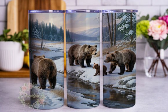 Winter Bear Forest 20oz Tumbler Wrap